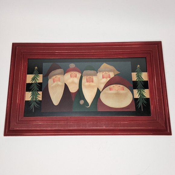 Fiddlestix Wall Art Print Primative Santas - Picture 12 of 12